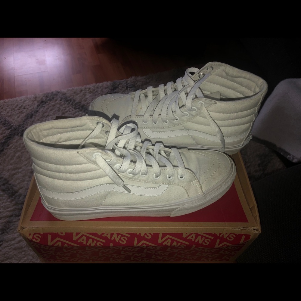 Sk8 Hi Slim White Vans